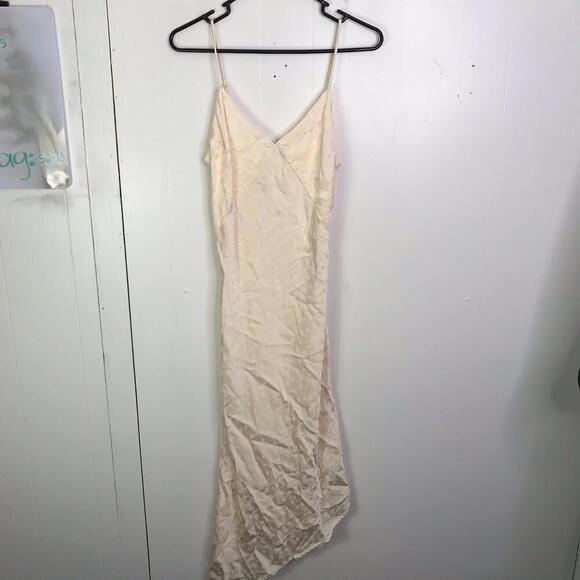 Love Stitch Dress Womens M Slip Polka Dot Babydoll Light Pink Asymmetrical Hem - Picture 1 of 7